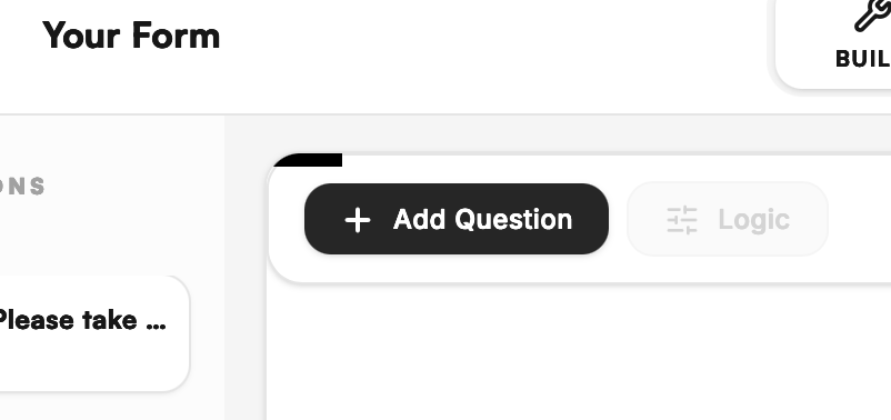 Finding the Signature question type in the builder