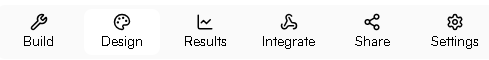Design Navigation The main navigation bar highlighting the Design tab