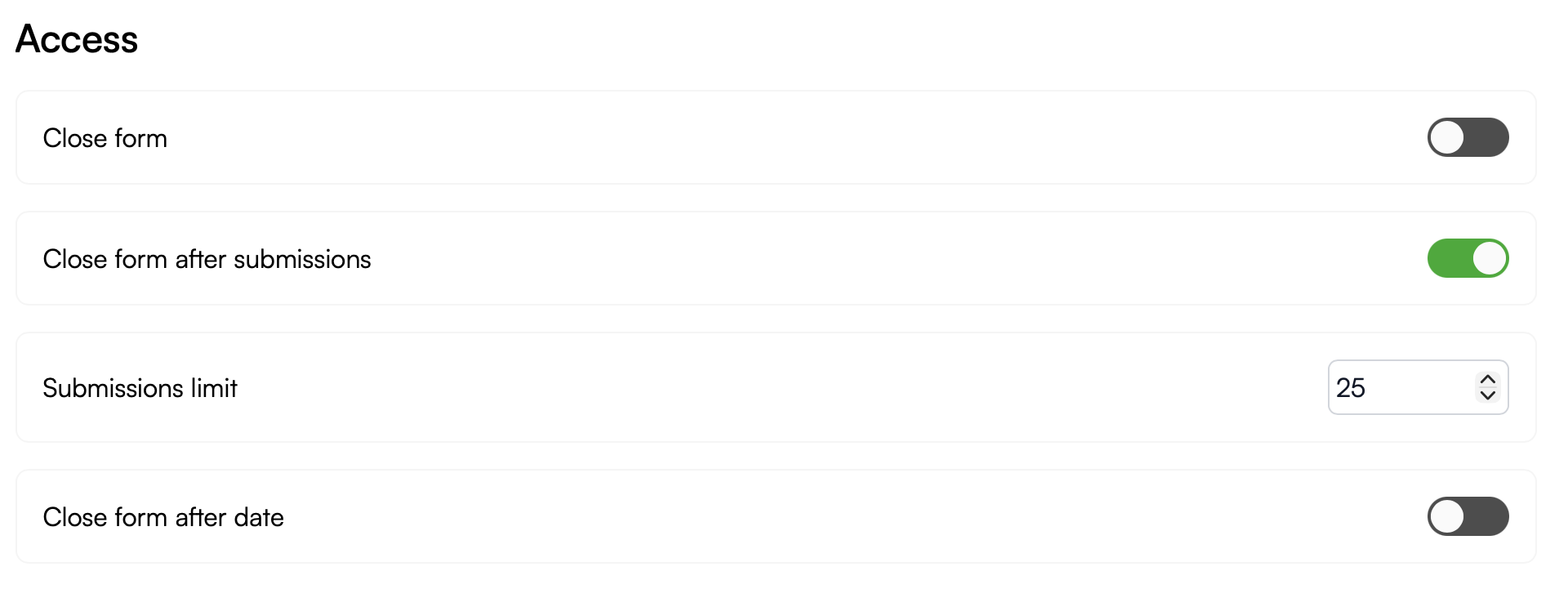 Setting a maximum response limit
