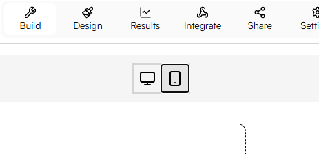 Switching to mobile view in the builder