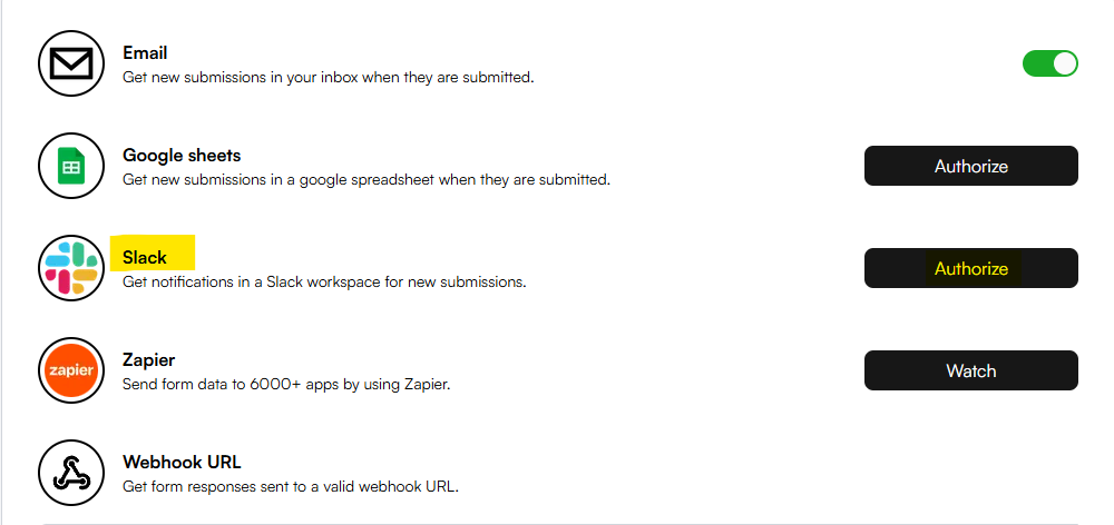 Initiating Slack authorization in the builder