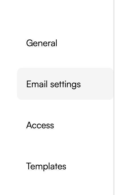 Accessing the Email Settings subtab